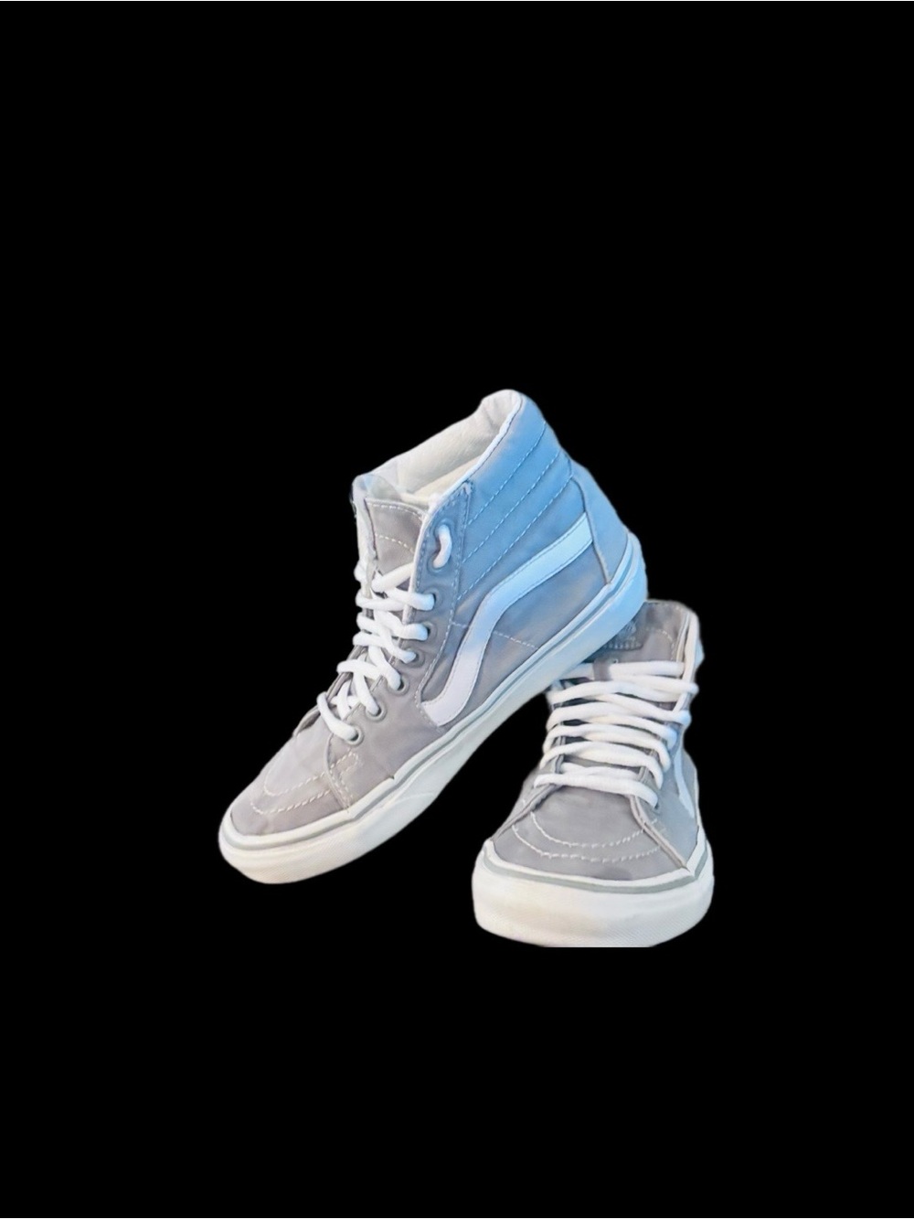 Vans High-Top Sneakers in Light Gray and Light Blue